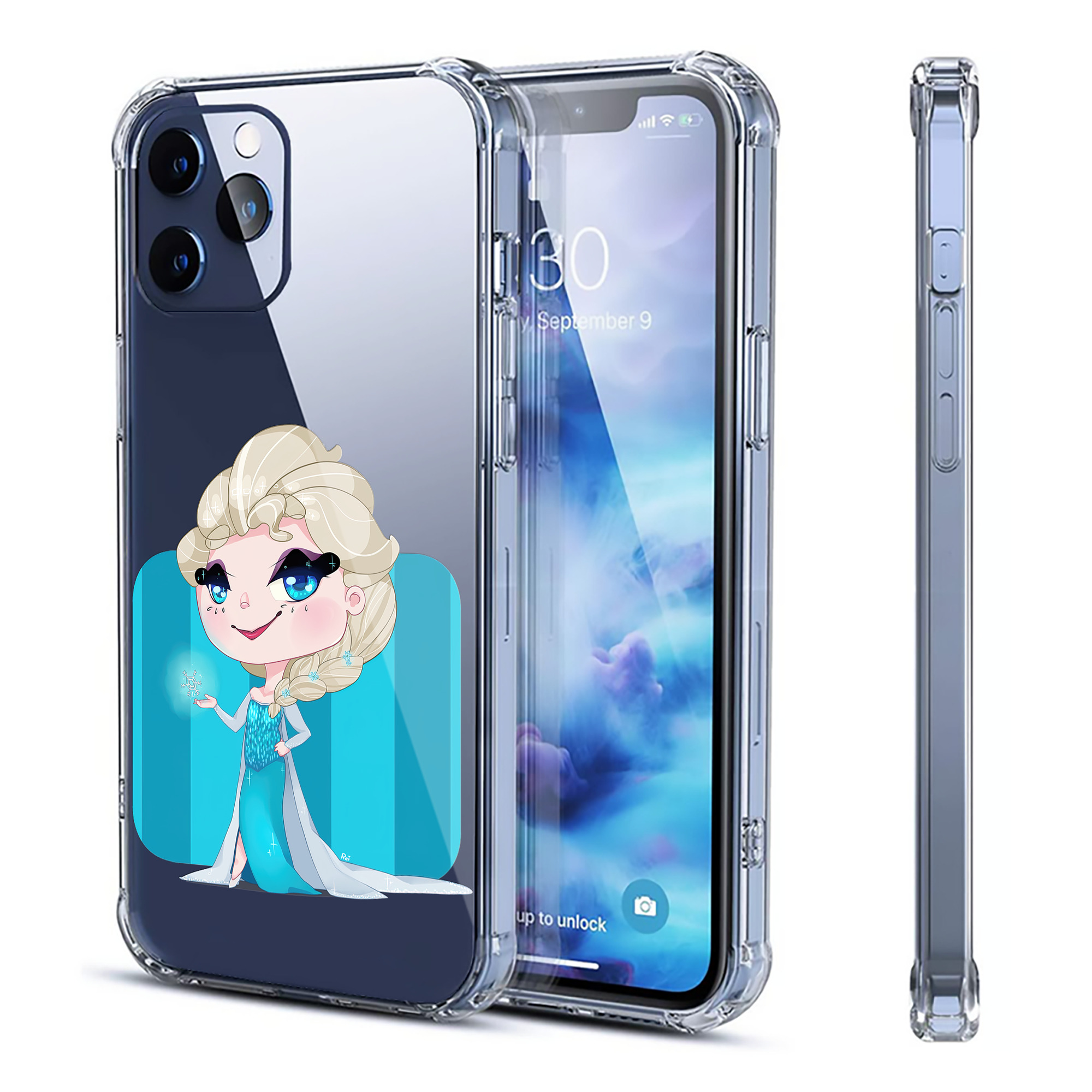 （画像用） アナと雪の女王 アンナ エルサ Frozen Anna Elsa 【iPhone 12シリーズ対応】透明スマホケース（クリアソフトケース）